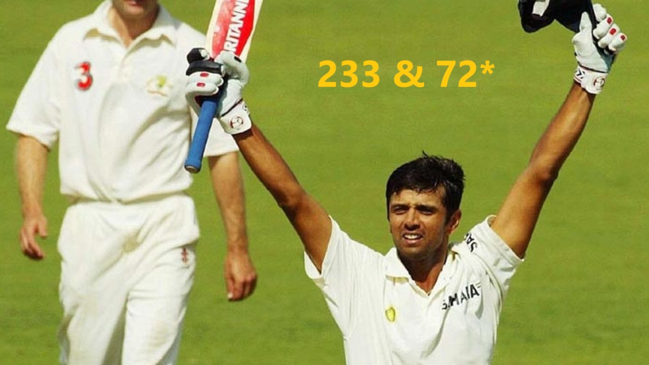 The Border Gavaskar Trophy: Moments of Glory - Rahul Dravid scored 233 & 72*